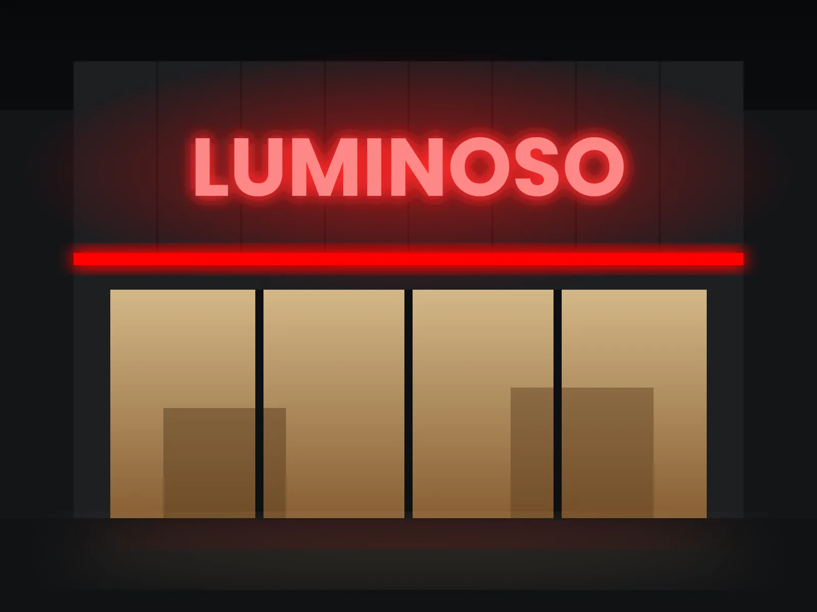 Letra caixa e luminosos